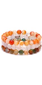 YINRIS 3 Pcs Natural Volcanic Stone Friendship Bracelets Handmade Beaded Stretch Bracelets (bra000001)
