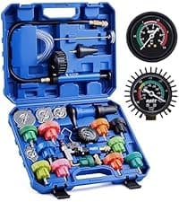 Orion Motor Tech Coolant Pressure Tester Kit, 31pc Master Coolant Vacuum Refill Kit with 23 Radiator Adapters, Radiator Cooling System Pressure Tester Kit with Vacuum Pump Vacuum Purge & Refill Tool