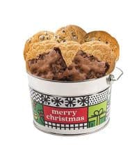 David's Cookies Merry Christmas Assorted Brownies & Crumb Cake Gift Tin 16pcs - Delicious, Fresh Baked Snacks, Gourmet Chocolate Fudge Slices, Brownies, Ideal Gift for Christmas Holidays