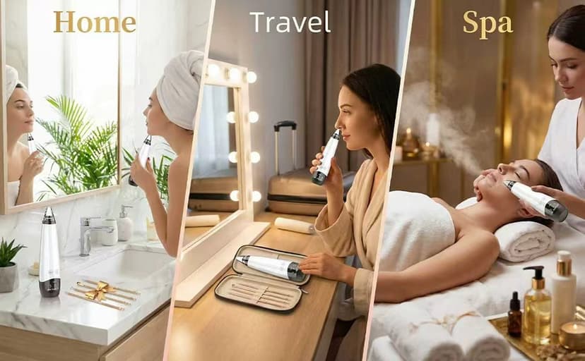 2026 Pore Vacuum, USB Rechargeable Blackhead Remover Vacuum,3 Levels Adjustable Pore Vacuum Blackhead Remover, with 6 Suction Power Probe,4 Golden Needle face Vacuum Pore Cleanser Kit-White