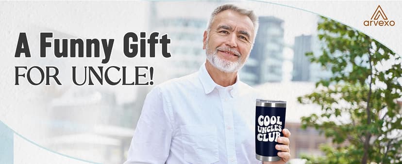 Christmas Best Uncle Gifts for Men - Cool Uncles Club 20 oz Stainless Steel Cup Insulated Travel Tumbler with Lid - Uncle Birthday Gifts for Brother, Presents for Men