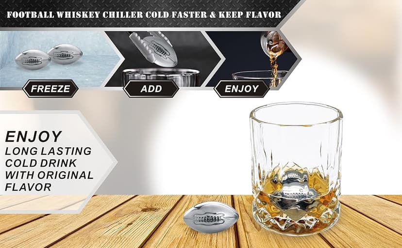 Football Whiskey Decanter Set with Glasses Spout Football Chiller,47oz Whiskey Decanter Sets for Men,Tequila Liquor Decanters for Alcohol Bourbon Gifts for Men Gifts for Dad Boyfriend Him Husband