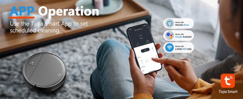 Robot Vacuum and Mop Combo, 2 in 1 Robotic Vacuum Cleaner with Schedule, App/Alexa/Voice Control, Slim 2.87", Self-Charging, 2300 Pa Suction & Long Runtime, Ideal for Hard Floor, Pet Hair, Carpet