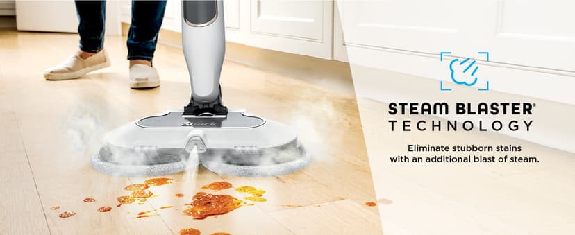Shark Steam & Scrub with Steam Blaster Technology All-in-One Hard Floor Steam Mop with 3 Steam Modes & LED Headlights S8201, Rotator White