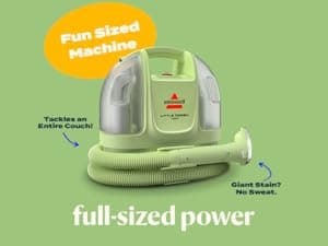 BISSELL Little Green Mini Portable Carpet and Upholstery Deep Cleaner, Car/Auto Detailer, with HydroRinse Self-Cleaning Tool and 4" Tough Stain Tool, Tea Green, 4075