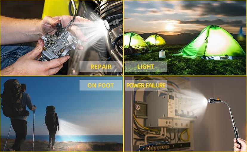 Magnetic Pickup Tool with LED Lights, Telescoping Magnet Flashlight, Cool Gadget Birthday Gifts Christmas Day Gifts for Men, Handyman, Husband, Boyfriend, Him, Father, Dad (1 Pack)