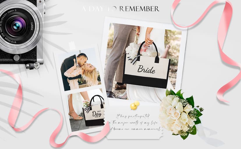 TOPDesign Canvas Tote Bag, Bridal Shower Gifts for Bride, Wedding Bachelorette Bride Gifts Shoulder Bag