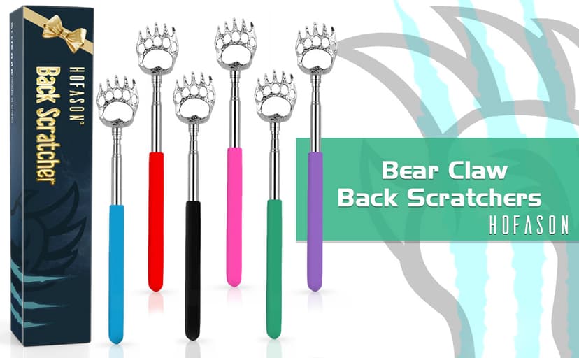 HOFASON 6 Pack Back Scratcher Fathers Day Dad Gifts, White Elephant Gifts for Adults, Stocking Stuffers for Men Women Teens, Prizes for Adults, Extendable Bulk Back Massager for Thanksgiving Birthday