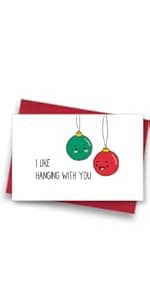 Funny Christmas Cards with Envelopes, Naughty Christmas Gifts for Boyfriend Husband Men, Unique Christmas Gift ideas for Him, Cute Merry Christmas Card Gifts from Wife Girlfriend