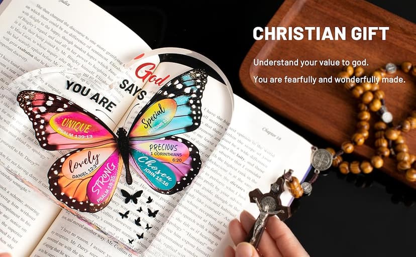 Christian Gifts for Women Birthday, Butterfly Inspirational Gifts for Friends, Mom, Sister, Girl, Female Coworker, Christian - Religious Spiritual Gift, Home Decorative Signs