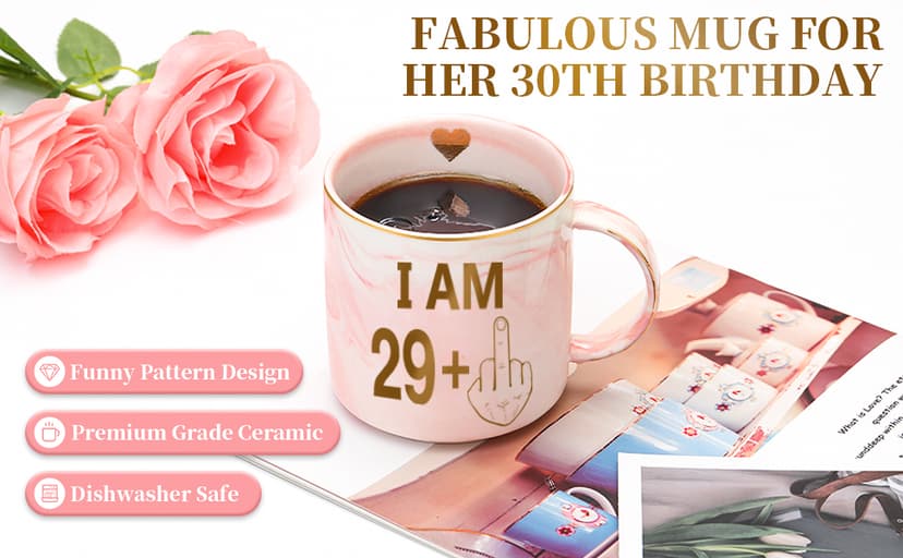 30th Birthday Gifts for Women 30 Year Old Birthday Gifts for Women Dirty Thirty Decoration for Her Gift Ideas for Woman 30s Funny Gift for 30 Year Old Woman - Coffee Mug Makeup Bag Candle Toilet Paper
