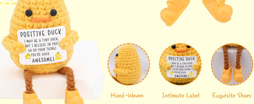 Birthday Gifts for Women Men Long Legged Cute Support Duck, Friend Colleague Teacher Graduation Gifts, Handmade Emotional Cheer Support Positive Funny Gift