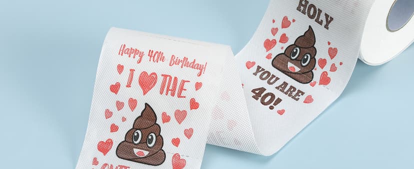 40th Birthday Gifts for Women, Men, Her, Him - Happy Prank Toilet Paper - 40th Birthday Decorations, Party Supplies Favors - 40 Years Old Funny Gag Gift Ideas, Novelty Bday Present for Friends, Family