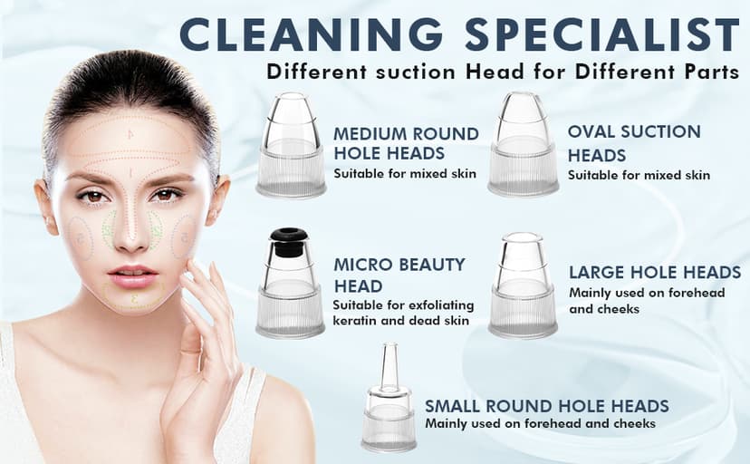 Blackhead Remover Pore Vacuum, Upgraded Black Head Remover for Face, Electric Acne Comedone Whitehead Extractor Tools-5 Suction Power, 5 Probes, USB Rechargeable Pimple Popper Tool Kit