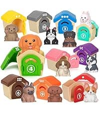 Aigybobo Farm Animals Big Barn Toys for 1 2 3 Year Old, Toddler Montessori Learning Toy, Farm Playset with Animal Figures and DIY Stickers, Christmas Birthday Gift for Baby Boys Girls Age 12-18 Months