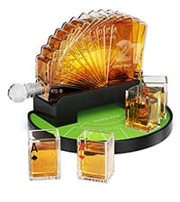 Kollea Blackjack Whiskey Decanter Set, 37.2 Oz Casino Style Decanter with 4 Glasses, Liquor Dispenser, Funny Birthday Gifts for Men Dad, Him, Boyfriend, Poker Game Night Essentials, Bar, Party Decor
