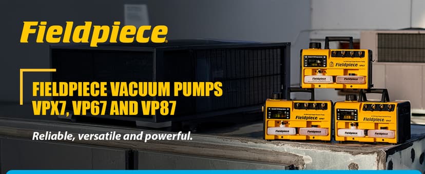 Fieldpiece VP67 Vacuum Pump – 6 CFM, 1/2 HP DC Motor, RunQuick Oil Change System – Portable - Professional HVAC Tool - A2L Compatible