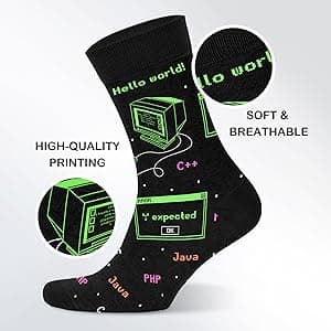 Funny Job Socks for Boss & Manager, Nerds, Programmers, Quilters – Christmas Gifts, Stocking Stuffers for Men & Women