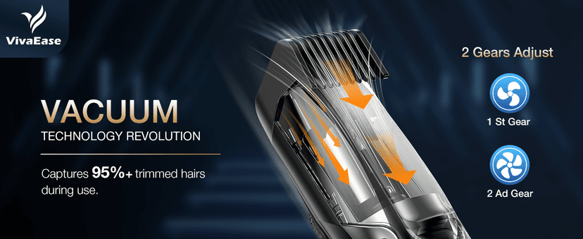 Vacuum Beard Trimmer for Men, New Version Adjustable Precision Trimming Length with 2 Comb, Electric Cordless Vacuum Trimmer for Beard, Waterproof and Rinses Easy, Blades for Skin fit