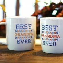 Triple Gifffted Worlds Best Grandparents Coffee Mugs for Grandma and Grandpa Gifts Ideas From Grandkids, Grandchildren, New First Time Grandparent Announcement Christmas Valentines Day, Ceramic 380ml