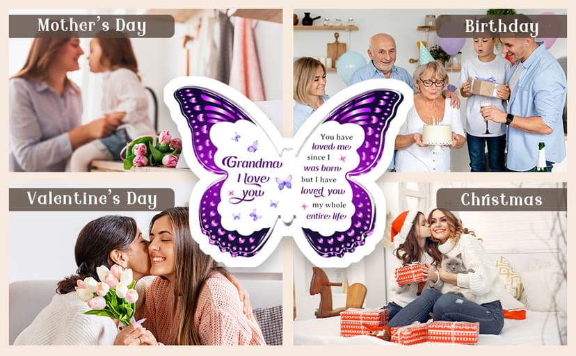Grandma Gifts - Grandma Christmas Gift Ideas, Birthday Gifts for Grandma - Butterfly Acrylic Decorations - Christmas Gifts for Grandma from Grandkids