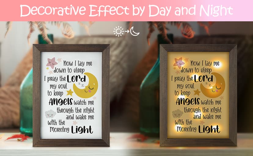 Baptism Gifts for Baby - Christening Gifts for Girls and Boys, Nursery Decor Night Light - Now I Lay Me Down to Sleep