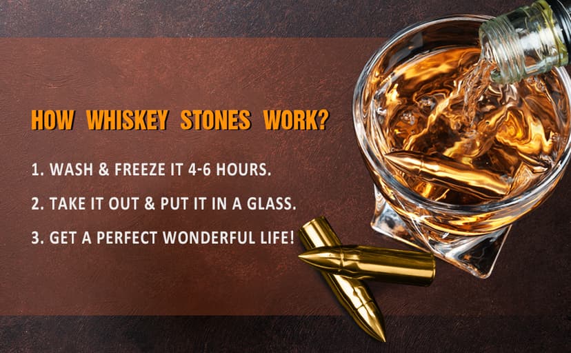 Gifts for Men Him Christmas, Whiskey Stone Gifts for Husband Anniversary, Unique Birthday Gift Ideas for Dad from Daughter Son Wife, Cool Stocking Stuffers, Bourbon Gadgets for Grandpa Uncle Father