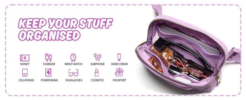 Gitus Gifts for 8 9 10 11 12 Year Old Girls Belt Bag Fanny Pack Crossbody Bags with Initial Letter Patch Cute Stuff Birthday Gifts for Teen Girls Women Personalized Trend Stuff (Lavender-E)