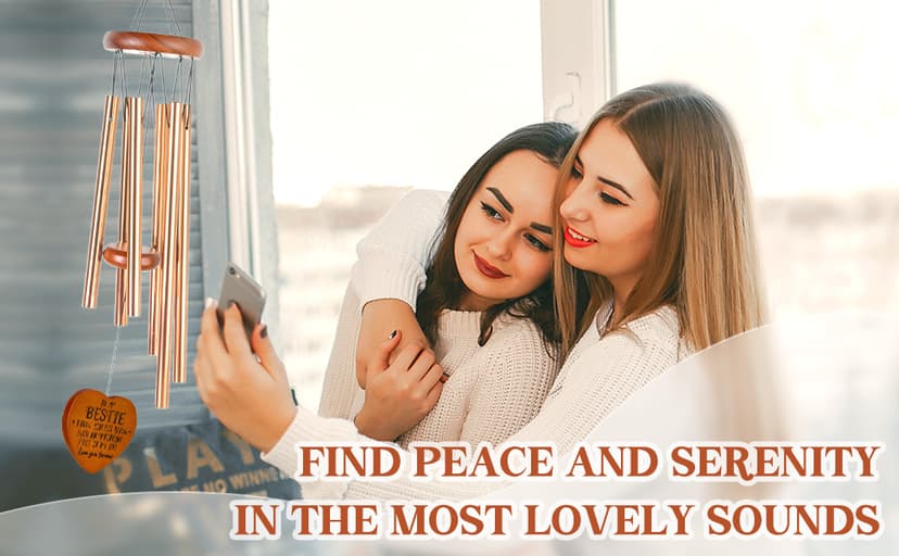 Bestie Gifts for Women, Best Friend Wind Chimes, Friendship Bestie Happy Birthday Gift for Women, Graduation Thanksgiving for Friends Female BFF