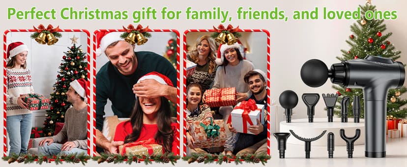 Massage Gun, Muscle Massage Gun for Athletes Handheld Electric Deep Tissue Back Massager, Percussion Massage Device for Pain Relief with 30 Speed Levels 9 Heads