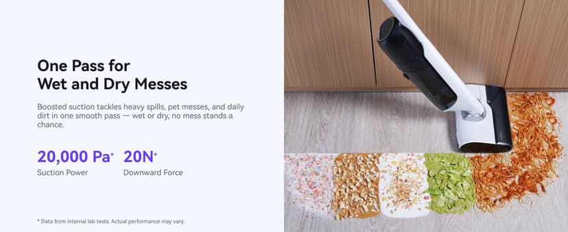 NARWAL S30 Wet Dry Vacuum Cleaner with 20000Pa Suction, 176°F Self-Cleaning, Heated Drying, Disposable Waste Bag, Tangle-Free, Cordless Vacuum Mop for Hard Floors & Edge Cleaning, Easy to Use