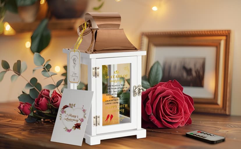 50th Wedding Anniversary Lantern 50th Anniversary Wedding Gifts for Couple Parents Grandparents Husband Wife