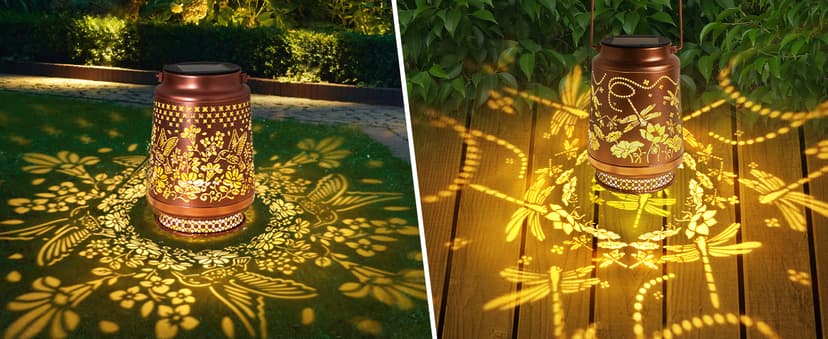 Christmas Gifts for Women, Hummingbird Solar Lanterns Outdoor Waterproof, Garden Decor Birthday Gifts for Women Mom Grandma Sister, Metal Hanging Solar Lights Outside Decorative for Backyard Patio