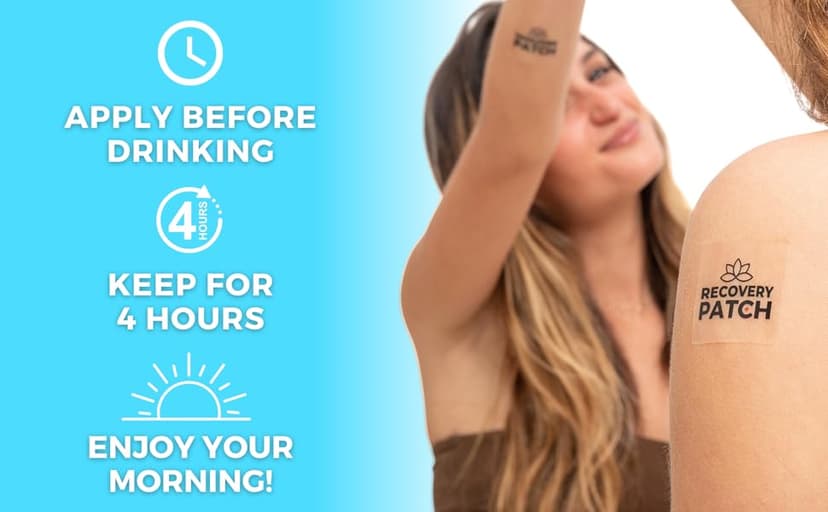 Recovery Patches 28 Pack - Wake Up Refreshed & Energized with Our 100% Natural Ingredients Patch - Individually Wrapped, Skin-Friendly & Waterproof - Enhanced Morning Formula
