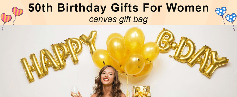 Lamyba 50th Birthday Gifts for Her, 50s Birthday Decorations for Women/Wife/Mom/Friends/Sister, no 50 Tote Bag & Cosmetic Bag & Back in 1975 Poster