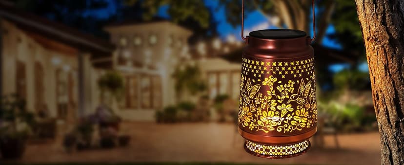 Christmas Gifts for Women, Hummingbird Solar Lanterns Outdoor Waterproof, Garden Decor Birthday Gifts for Women Mom Grandma Sister, Metal Hanging Solar Lights Outside Decorative for Backyard Patio