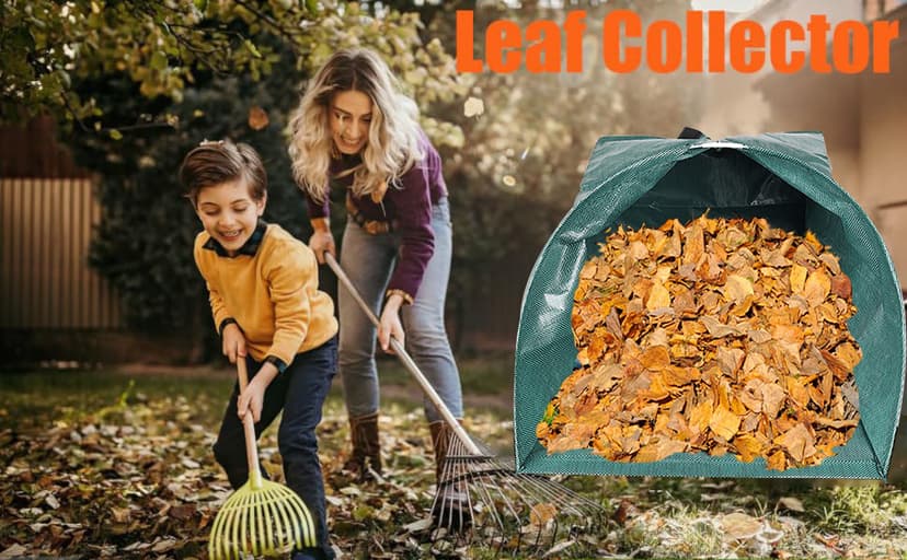 Leaf collector leaf scoop,Foldable yard waste bag,Extra large lawn bags leaf bags,Heavy leaf pick up tools leaf loader,Reusable yard garden bags for leaves lawn trash (200L)
