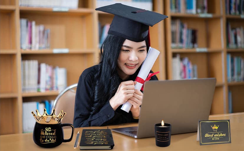 Graduation Gifts for Her, Congratulations Gifts for Women, High School Nurse College Graduation Gift Class of 2025 Friends Sisters, She Believed She Could So She Did Crown Cup Coffee Mug Inspirational