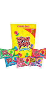 Christmas Candy Variety Pack, 18Ct Assorted Lollipops, Bulk Individually Wrapped Ring Pop, Push Pop, Baby Bottle Pop & Juicy Drop, Birthday Party Favors, Stocking Stuffers, Candy Bowls, Kids Gifts