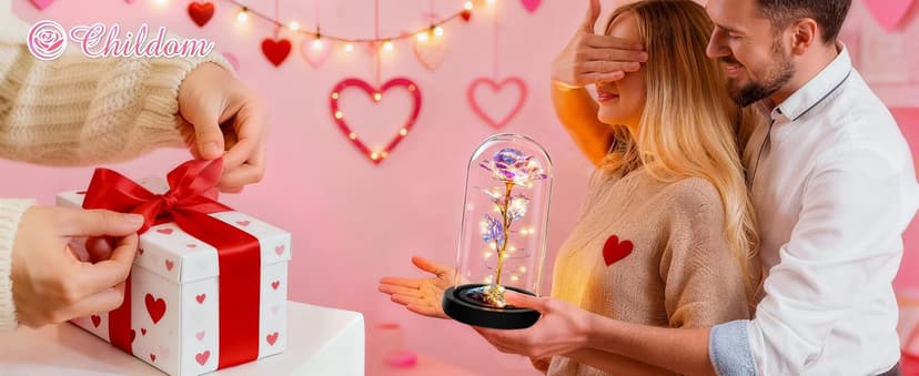 Childom Birthday Gifts for Women,Flowers for Delivery Prime,Colorful Rainbow Light Up Rose in A Glass Dome,Christmas Rose Gifts for Her Mom Women Wife Girl Grandma on Christmas Anniversary Valentines