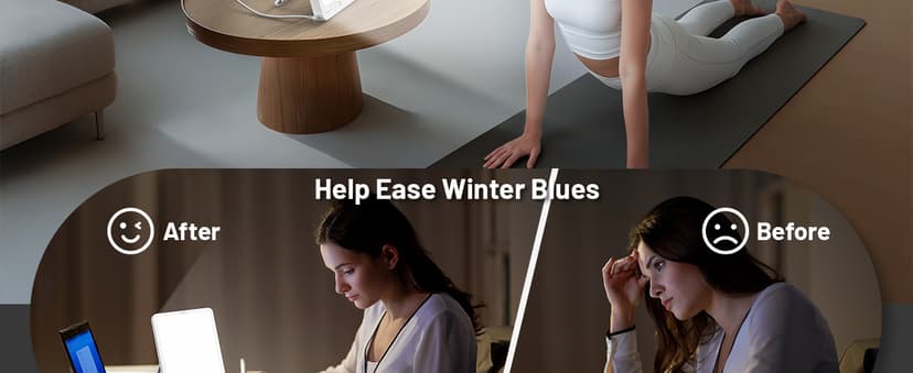 SUXIO Light Therapy Lamp - 10000 Lux Therapy Lights, 3 Timing & Mode Happy Lamp, Touch Control Daylight Lamp with Memory Function, Portable Light Therapy Box for Home/Office Use As Lift Mood