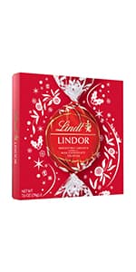 Lindt LINDOR Milk Chocolate Candy Truffles Modern Gift Box, Assorted Chocolate Candy with Smooth, Melting Truffle Center, 7.6 oz.