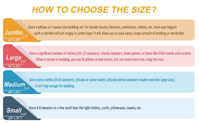 Vacuum Storage Bags 7 Jumbo, Space Saver Sealer Bags,Plastic Packaging Bags,Compression Bags for Clothes, Pillows, Comforters, Blankets, Bedding,No pump included