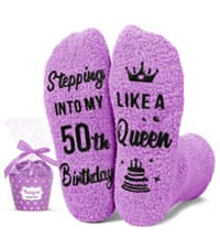HAPPYPOP 50th Birthday Gifts Ideas - Socks for Turning 50 Year Old Friends Him Her Women Man