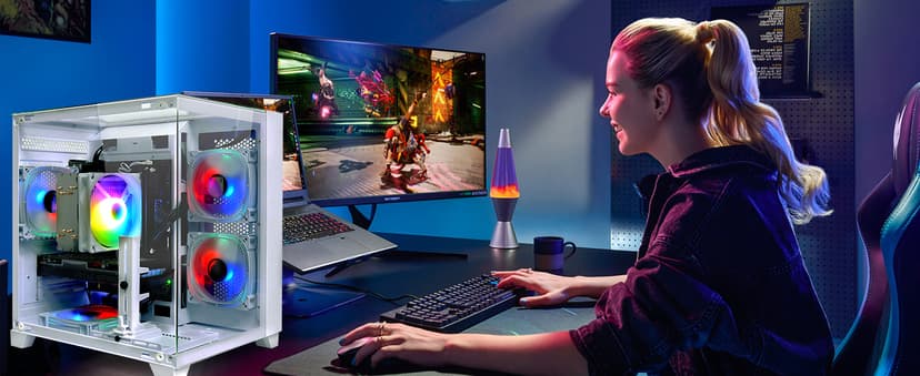 LXZ Gaming PC Desktop, I5-12400F, 2.5GHz, GeForce RTX 3050 6GB, 16GB DDR4 RAM, 1TB NVME SSD, for Gaming and Work, Black