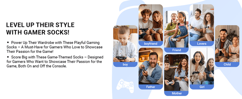 Gamer Gifts for Teens Boys - Baseball Hockey Football Basketball Gifts, Gaming Socks for Adult, Kids 4-18 Years