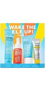 e.l.f. SKIN Holy Hydration! Hydrated Ever After Skincare Mini Kit, Cleanser, Makeup Remover, Moisturiser & Eye Cream For Hydrating Skin, Airplane-Friendly Sizes
