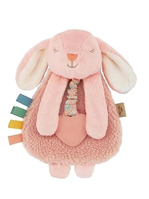 Itzy Ritzy - Itzy Lovey Including Teether - Baby Lovey with Teether, Textured Ribbons & Dangle Arms - Features Crinkle Sound, Sherpa Fabric and Minky Plush (Sloth)