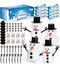 4 Pack Christmas Crafts, Air Dry Clay Snowman Craft, Do You Want to Build a Snowman Christmas Stocking Stuffers for Kids, Toddler Crafts Supplies for Christmas Winter Event Game Toys Xmas Present