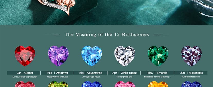 Iefil Christmas Gifts for Women Wife - 925 Sterling Silver Birthstone Necklace for Women, Anniversary Birthday Gifts for Wife Girlfriend Mom